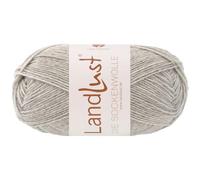 LandLust die Sockenwolle 50g Melange 4-fach 1607 - Hellgrau meliert