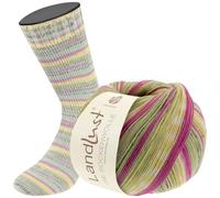 LANA GROSSA Landlust die Sockenwolle | Garn aus Merinowolle in verschiedenen Farben | Handstrickgarn aus 80% Schurwolle (Merino) & 20% Polyamid | 100g Wolle zum Stricken & Häkeln | 420m Garn FB421