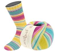 LANA GROSSA Landlust Sockenwolle 6-fach | Klassiker, bedruckt und waschmaschinenfest | Handstrickgarn aus 80% Schurwolle (Merino) & 20% Polyamid | 150g Wolle zum Stricken & Häkeln | 390m Garn FB911