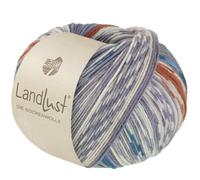 Lana Grossa Landlust DIE SOCKENWOLLE 100 g 4-fach Sockenwolle von Lana Grossa und Landlust 420 m, Farbe:614 - Grau/Weiß/Hell-/Dunkelpetrol/Ocker/Maigrün