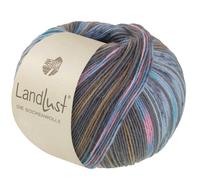 Lana Grossa Landlust Sockenwollgarn 616 Türkis/Grau/Blau/Blau/Rosa/Khaki/Beige
