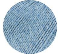 LANA GROSSA LANDLUST SOMMERSEIDE uni/mélange Häkelwolle, 170 m (leichtes Sommergarn aus Baumwolle und Seide), 50 g, 042 - Rauchblau