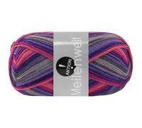 LANA GROSSA Meilenweit 100 Aktion | Sockenklassiker, bedruckt und waschmaschinenfest | Handstrickgarn aus 75% Schurwolle & 25% Polyamid | 100g Wolle zum Stricken & Häkeln | 420m Garn FB 3024