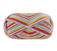 Lana Grossa MEILENWEIT 100 g AKTION! zeitlose 4-fach Sockenwolle 420 m, Farbe:3010 - Safrangelb/Limette/Minttürkis/Grau/Azur/Rot