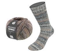 LANA GROSSA Meilenweit 100 Alpaca Mix | Kuschelweiches Sockengarn, waschmaschinenfest | Handstrickgarn aus 70% Alpaka (superfein) & 30% Polyamid | 100g Wolle zum Stricken & Häkeln | 420m GarnFB 2301