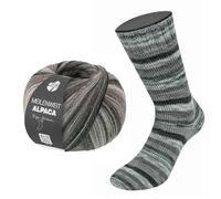 LANA GROSSA Meilenweit 100 Alpaca Mix | Kuschelweiches Sockengarn, waschmaschinenfest | Handstrickgarn aus 70% Alpaka (superfein) & 30% Polyamid | 100g Wolle zum Stricken & Häkeln | 420m GarnFB 2302