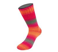 Lana Grossa Meilenweit 100 Color Mix Sparks 7613 Graubraun/Dunkelrot/Rot/Koralle/Fuchsia