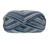 Lana Grossa MEILENWEIT 150 g DENIM MIX 6-fach Sockenwolle 390 m, Farbe:9637 - Hellgrau/Hell-/Mittel-/Dunkel-/Petrol-/Jeansblau