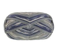 Lana Grossa MEILENWEIT 100 g Denim Mix zeitlose 4-fach Herren-Sockenwolle 420 m, Farbe:4659 - Ecru/Nachtblau/Hellgrau/Grau