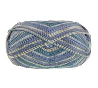 Lana Grossa MEILENWEIT 100 g Denim Mix zeitlose 4-fach Herren-Sockenwolle 420 m, Farbe:4660 - Ecru/Hell-/Taubenblau/Jeans/Hellgrau/Grau