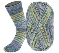 LANA GROSSA Meilenweit 100 Merino extrafine Luna | Hochwertiges Sockengarn, waschmaschinenfest | Handstrickgarn aus 75% Schurwolle & 25% Polyamid | 100g Wolle, Stricken & Häkeln | 420m Garn FB4114