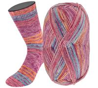 Meilenweit 100 Merino Extrafine Luna 4115 pink/rosa/orange/türkisblau/himbeer