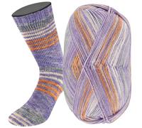 Meilenweit 100 Merino Extrafine Luna 4116 violett/graulila/rohweiß/orange/graugrün