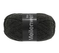 LANA GROSSA Meilenweit 100 | Sockenklassiker, uni und bedruckt, waschmaschienenfest | Handstrickgarn aus 80% Schurwolle & 20% Polyamid | 100g Wolle zum Stricken & Häkeln | 420m Garn FB1105