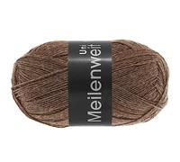 LANA GROSSA Meilenweit 100 | Sockenklassiker, uni und bedruckt, waschmaschienenfest | Handstrickgarn aus 80% Schurwolle & 20% Polyamid | 100g Wolle zum Stricken & Häkeln | 420m Garn FB1334