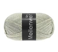 LANA GROSSA Meilenweit 100 | Sockenklassiker, uni und bedruckt, waschmaschienenfest | Handstrickgarn aus 80% Schurwolle & 20% Polyamid | 100g Wolle zum Stricken & Häkeln | 420m Garn FB1358