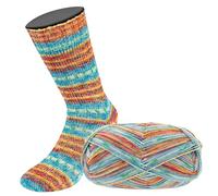 Lana Grossa MEILENWEIT 100g Merino Extrafine Bella 4506 - Rohweiß/Jade/Türkis/Hellbeige/Rotbraun/Graurot/Tomate