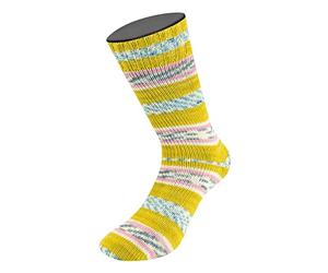 Lana Grossa MEILENWEIT 100g Seta Adriana 3249 - Grüngelb/Rohweiß/Graublau/Rosa/Grau/Dunkelgrau