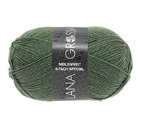 LANA GROSSA Meilenweit 6-fach 150 | 6-fädiger Sockenklassiker, waschmaschinenfest | Handstrickgarn 80% Schurwolle & 20% Polyamid | 150g Wolle zum Stricken & Häkeln | 390m Garn FB9221