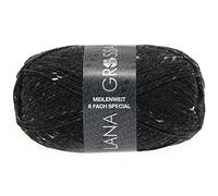 LANA GROSSA Meilenweit 6-fach 150 | 6-fädiger Sockenklassiker, waschmaschinenfest | Handstrickgarn 80% Schurwolle & 20% Polyamid | 150g Wolle zum Stricken & Häkeln | 390m Garn FB8837