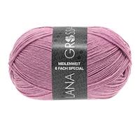 LANA GROSSA Meilenweit 6-fach 150 | 6-fädiger Sockenklassiker, waschmaschinenfest | Handstrickgarn 80% Schurwolle & 20% Polyamid | 150g Wolle zum Stricken & Häkeln | 390m Garn FB9223