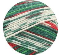 LANA GROSSA Meilenweit 6-Fach Merino Christmas | 6-fädiges Sockengarn aus Merino, waschmaschinenfest | Garn aus 80% Schurwolle & 20% Polyamid | 150g Wolle, Stricken & Häkeln | 390m Garn FB 635