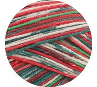 LANA GROSSA Meilenweit 6-Fach Merino Christmas | 6-fädiges Sockengarn aus Merino, waschmaschinenfest | Garn aus 80% Schurwolle & 20% Polyamid | 150g Wolle, Stricken & Häkeln | 390m Garn FB 633