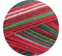 LANA GROSSA Meilenweit 6-Fach Merino Christmas | 6-fädiges Sockengarn aus Merino, waschmaschinenfest | Garn aus 80% Schurwolle & 20% Polyamid | 150g Wolle, Stricken & Häkeln | 390m Garn FB 636