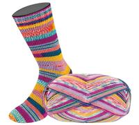 LANA GROSSA Meilenweit Arte | Sockenklassiker, bedruckt und waschmaschinenfest | Handstrickgarn aus 80% Schurwolle & 20% Polyamid | 100g Wolle zum Stricken & Häkeln | 420m Garn FB 6801