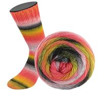 LANA GROSSA Meilenweit Color Mix | Merino-Dochtgarn mit Farbverlauf für Socken, waschmaschinenfest | Handstrickgarn aus 75% Schurwolle & 25% Polyamid | 100g Wolle zum Stricken & Häkeln | 400m Garn