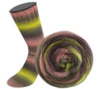 Lana Grossa MEILENWEIT 100 g Color Mix 4-fach Sockenwolle mit leuchtendem Farbverlauf 400 m, Farbe:8063 - Dunkel-/Laub-/Wald-/Moos-/Grau-/Hellgrün
