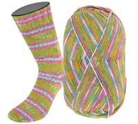 LANA GROSSA Meilenweit Cotone Vegano Baia| 4-fädiger Baumwoll-Sockenklassiker, waschmaschinenfest | Handstrickgarn aus 76% Baumwolle, 14% Polyamid & 10% Polyester | 100g Wolle | 420m Garn FB1516