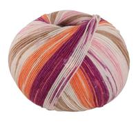 Lana Grossa Meilenweit 100 Seta Lampone 3449 Rohweiß/Camel/Orange/Rotviolett/Hellrot/Rosa