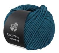 Lana Grossa Garn Cool Wool Superbig Uni - extrafeine Merinowolle, 50 g, 80 m, Fb. 32 Blau-Petroleum