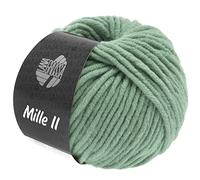 Lana Grossa MILLE II, 0116, 50g, grau/grün 50% Schurwolle Merino/50% Acryl, Wolle, Merino Wolle