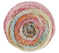 LANA GROSSA Mosaico | Locker verzwirntes Leinen-Viskosegarn mit Baumwollflammen und Streifendruck | Handstrickgarn aus 54% Baumwolle, Leinen & Viskose | 100g Wolle zum Stricken & Häkeln | 270m Garn