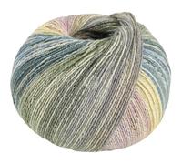 LANA GROSSA MW100 Cotton Bamboo Positano | 4-fädiger Baumwoll Klassiker | Handstrickgarn aus 40% Baumwolle, 25% Schurwolle, 20% Viskose (Bambus), 8% Polyamid & 7% Polyester | 420m & 100g Garn FB2562