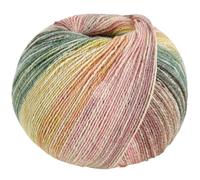 LANA GROSSA MW100 Cotton Bamboo Positano | 4-fädiger Baumwoll Klassiker | Handstrickgarn aus 40% Baumwolle, 25% Schurwolle, 20% Viskose (Bambus), 8% Polyamid & 7% Polyester | 420m & 100g Garn FB2564