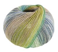 LANA GROSSA MW100 Cotton Bamboo Positano | 4-fädiger Baumwoll Klassiker | Handstrickgarn aus 40% Baumwolle, 25% Schurwolle, 20% Viskose (Bambus), 8% Polyamid & 7% Polyester | 420m & 100g Garn FB2567