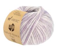 LANA GROSSA Natural Alpaca Pelo | Flauschige Netzgarnstruktur aus Baumwolle gefüllt mit Baby Alpakafasern und Merino Schurwolle | 50g Wolle zum Stricken & Häkeln | 125m Garn FB202