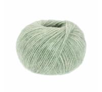 LANA GROSSA »NATURAL ALPACA PELO« Häkelwolle, 125 m (flauschige Netzgarnstruktur aus Baumwolle gefüllt mit Baby Alpakafasern), 50 g, 014 - Mint meliert