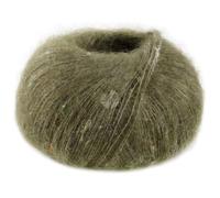LANA GROSSA Natural Superkid Tweed | Feines Lace-Garn aus 60% Superkid Mohair mit 30% Seide, 7% Baumwolle, 3% Polyester und zarten Tweednoppen | 25g Wolle zum Stricken & Häkeln | 200m Garn FB616
