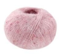 LANA GROSSA Natural Superkid Tweed | Feines Lace-Garn aus 60% Superkid Mohair mit 30% Seide, 7% Baumwolle, 3% Polyester und zarten Tweednoppen | 25g Wolle zum Stricken & Häkeln | 200m Garn