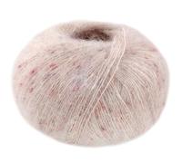 LANA GROSSA Natural Superkid Tweed | Feines Lace-Garn aus 60% Superkid Mohair mit 30% Seide, 7% Baumwolle, 3% Polyester und zarten Tweednoppen | 25g Wolle zum Stricken & Häkeln | 200m Garn FB613