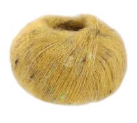 LANA GROSSA Natural Superkid Tweed | Feines Lace-Garn aus 60% Superkid Mohair mit 30% Seide, 7% Baumwolle, 3% Polyester und zarten Tweednoppen | 25g Wolle zum Stricken & Häkeln | 200m Garn FB625