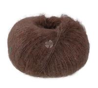 LANA GROSSA Natural Superkid Tweed | Feines Lace-Garn aus 60% Superkid Mohair mit 30% Seide, 7% Baumwolle, 3% Polyester und zarten Tweednoppen | 25g Wolle zum Stricken & Häkeln | 200m Garn FB 637