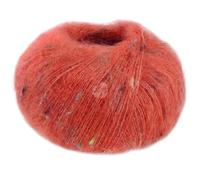 LANA GROSSA Natural Superkid Tweed | Feines Lace-Garn aus 60% Superkid Mohair mit 30% Seide, 7% Baumwolle, 3% Polyester und zarten Tweednoppen | 25g Wolle zum Stricken & Häkeln | 200m Garn FB627