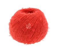 LANA GROSSA »Per Fortuna Gots« Häkelwolle, (50 Gramm), Flauschiges Kettengarn aus Bio-Baumwolle und recyceltem Polyamid mit GOTS Zertifikat, Rot - 0002