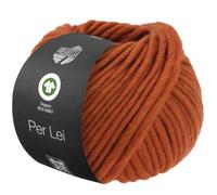 LANA GROSSA »PER LEI GOTS« Häkelwolle, 60 m (klassisches Merino-Dochtgarn aus 100% Merino-Schurwolle GOTS zertifiziert), 50 g, 031 - Rost