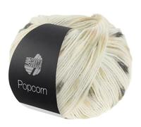 Lana Grossa Handstrickgarn Popcorn – Effektnetzgarn mit Farbspots, 100% Baumwolle, 50 g (125 m) FB 9